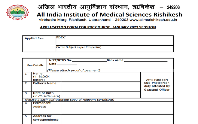 aiims rishikesh phd admission 2023
