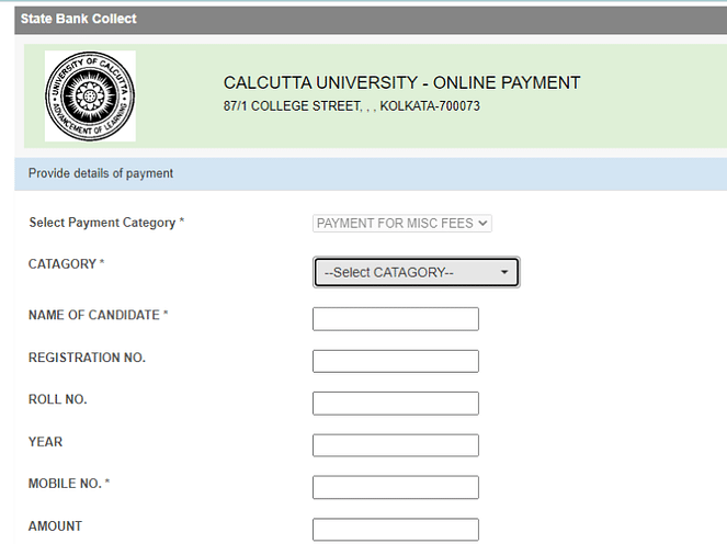 calcutta university phd registration online
