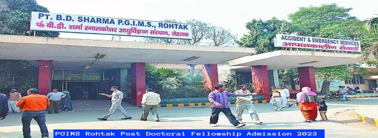 PGIMS Rohtak Post Doctoral Fellowship Admission 2023 Open Apply