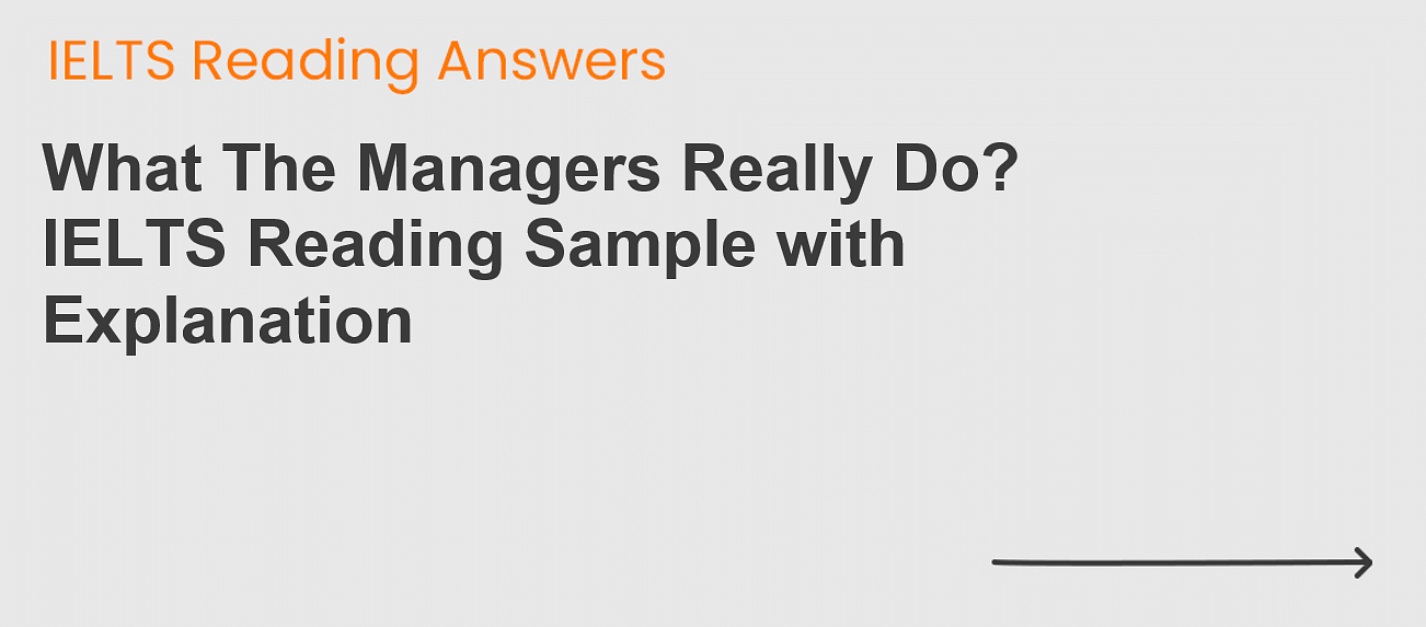 What The Managers Really Do? Reading Answers