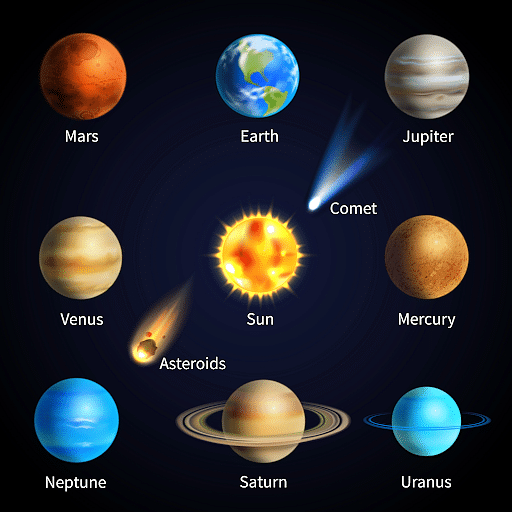 Solar System: Sun, Planets, Asteroids