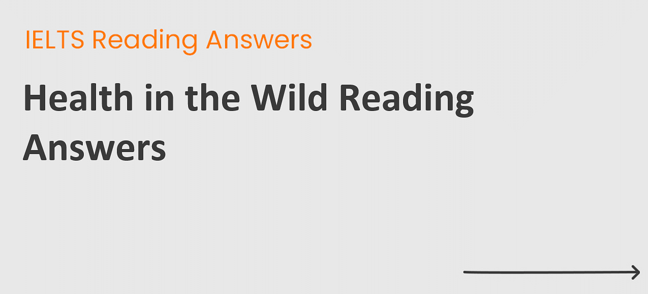 Health in the Wild Reading Answers