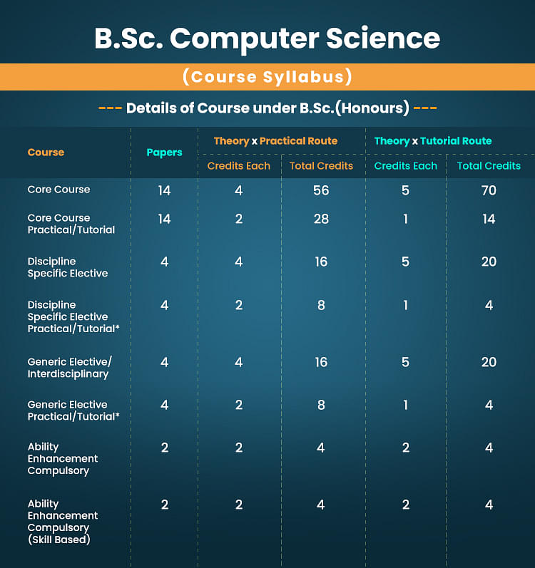 BSc Computer Science Syllabus Subjects, List, 1st Year, 2nd Year