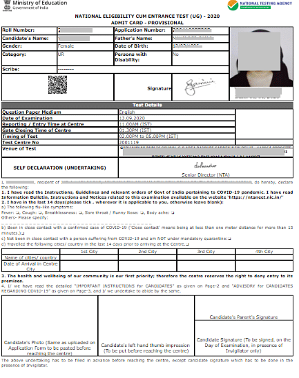 NEET Admit Card 2024 Download Link exams.nta.ac.in NEET Dress