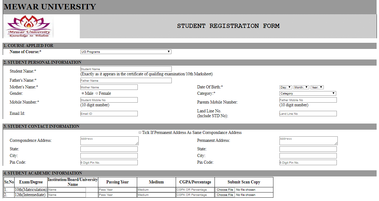 Mewar University Admission 2024 Courses Eligibility MUEE Last