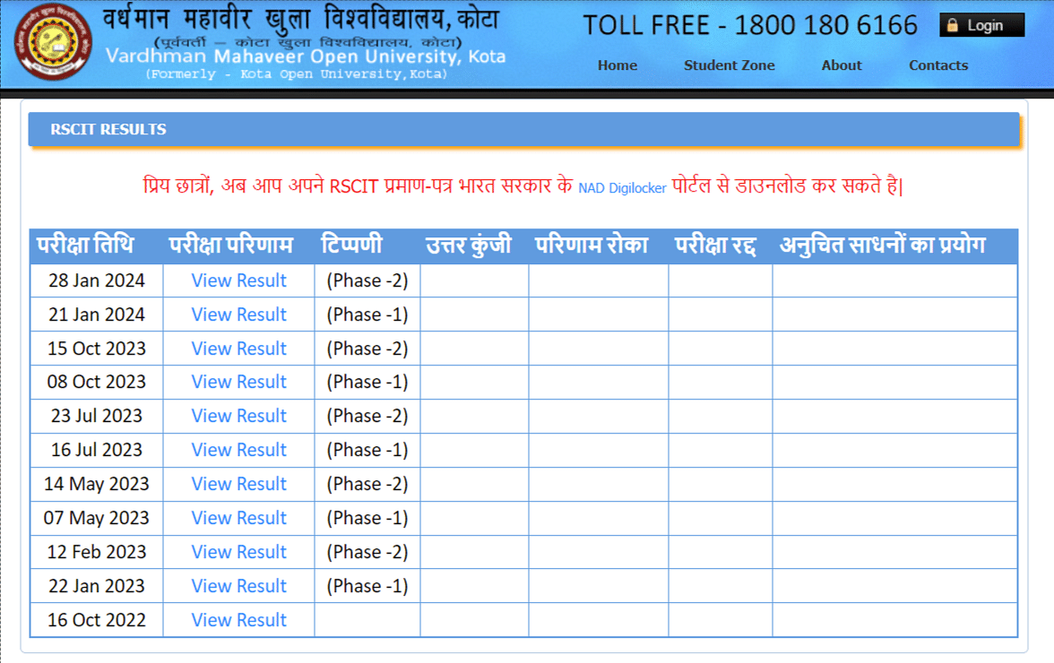 RSCIT Exam Result 2018 - RSCIT InfoTech - RSCIT Result 2019 - RSCIT InfoTech