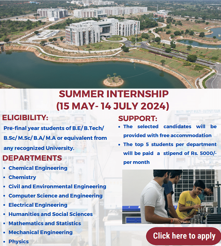 IIT Tirupati Accepting Applications for Summer Internship 2024; Apply Now