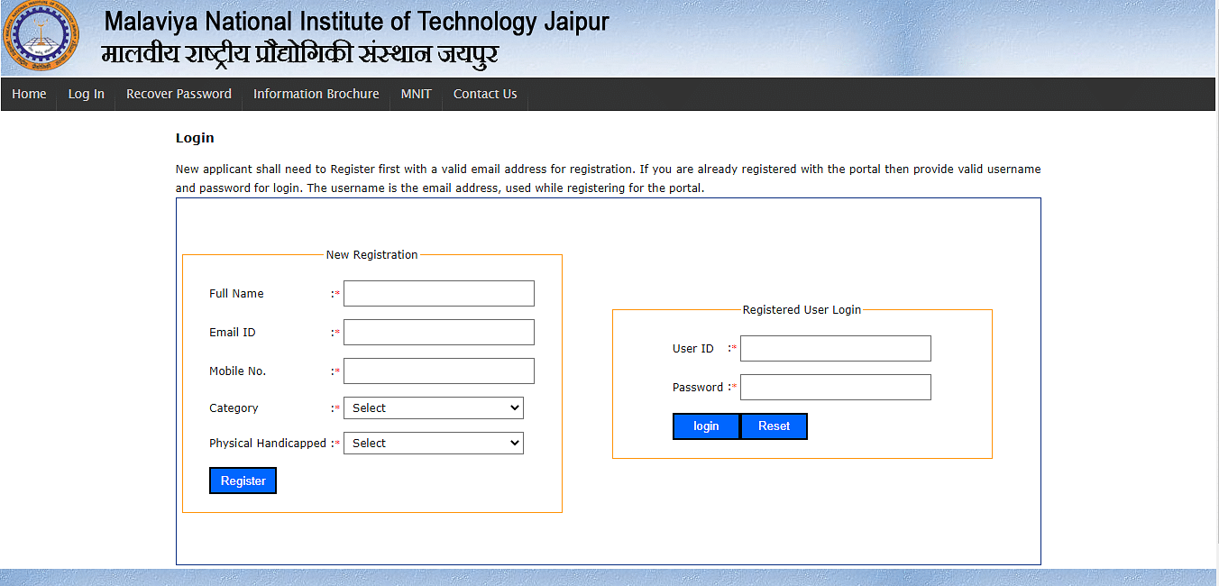 MNIT Jaipur MBA application process