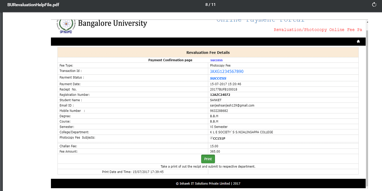 Bangalore University Result 2024 Released buofc.inhawk Check