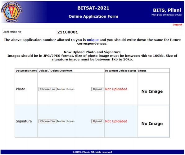 BITSAT 2021 Photo and Signature Upload Guidelines