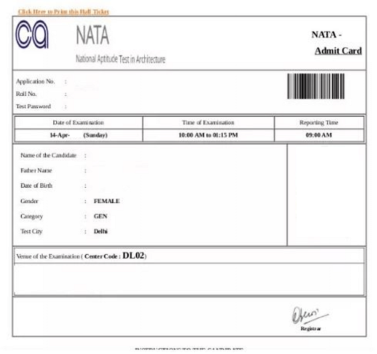 NATA Admit Card 2024 (Soon) Hall Ticket Link nata.in, Steps to Download