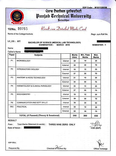 I.K. Gujral Punjab Technical University PTU Exam Result 2024