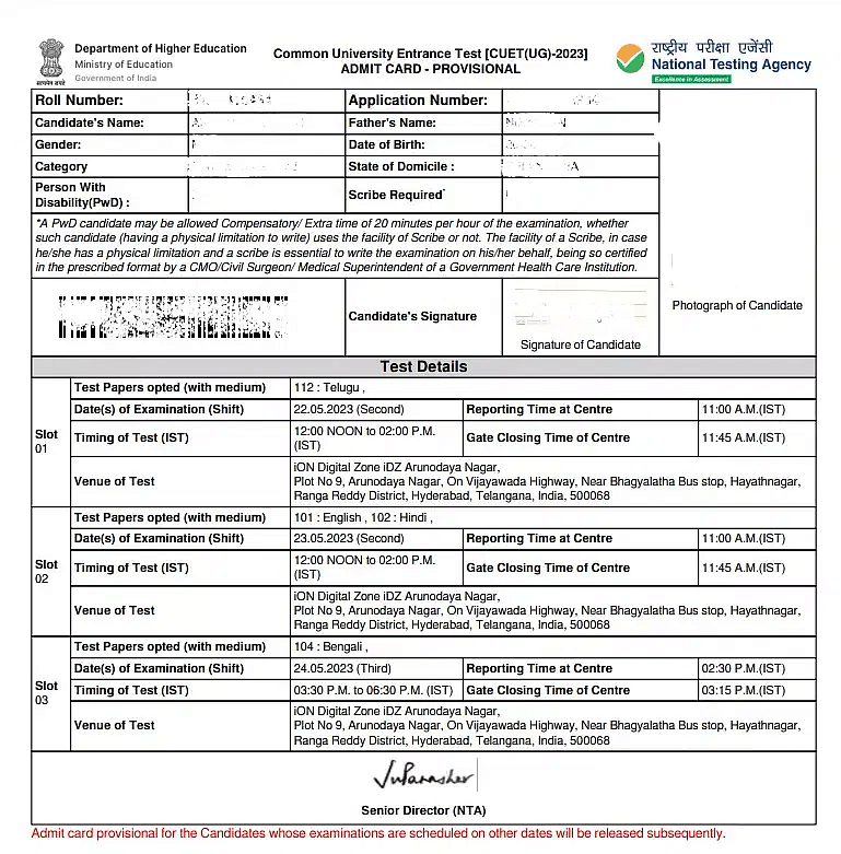 CUET UG Admit Card 2024 Out For May 29 Exam in Silchar and Delhi