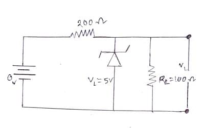 In the given circuit, find the voltage drop VL in the load resistance RL