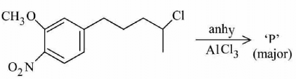 The major product P formed