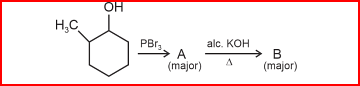 Major products A and B formed in the following reaction sequence