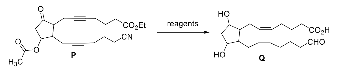 The option(s) with correct sequence of reagents for the conversion of P to Q is