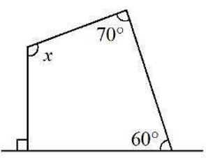 Quadrilateral with angles and x