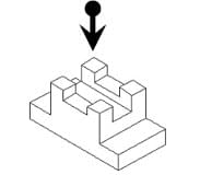 The figure shows a 3-dimensional view of an object. Identify the correct 2-dimensional