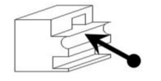 figure shows a 3 dimensional view of an object. Identify the correct 2 dimensional side view