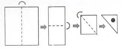 A circular hole is created in the triangular portion