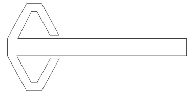 A planar rectangular paper has two V-shaped pieces attached as shown below.